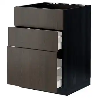 IKEA Metod / maximera skříňka na var.d./vest.dig.se zás., černá/sinarp hnědá, 60x60 cm nabídka