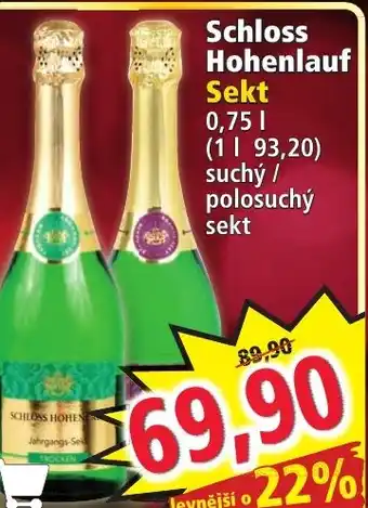Norma Schloss Hohenlauf Sekt nabídka