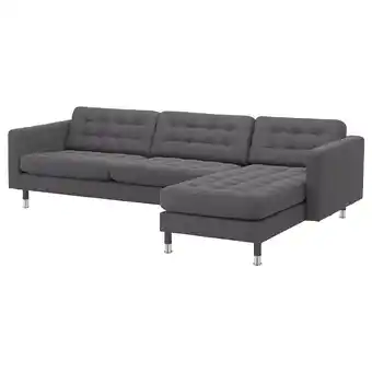 IKEA Landskrona 4místná pohovka, s lenoškou/gunnared tmavě šedá/kov nabídka