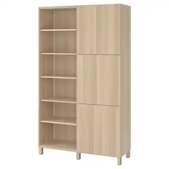 IKEA Bestå úložná sestava s dvířky, vz. bíle moř. dub/lappviken/stubbarp vz. bíle moř. dub, 120x42x202 cm nabídka