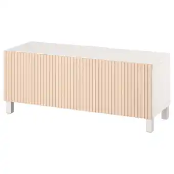 IKEA Bestå tv stolek s dvířky, bílá björköviken/stubbarp/bříza dýha, 120x42x48 cm nabídka