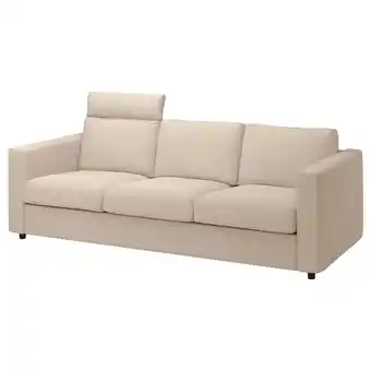 IKEA Vimle 3místná pohovka, s opěrkou hlavy/hallarp béžová nabídka