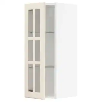 IKEA Metod nást. skř.+police/proskl. dvířka, bílá/bodbyn krémová, 30x80 cm nabídka