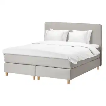IKEA Dunvik čalouněná postel, valevåg velmi tvrdá/tussöy gunnared, béžový, 160x200 cm nabídka