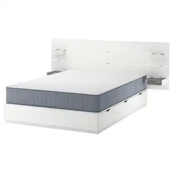 IKEA Nordli rám postele s úl. prost. a matrace, s čelem bílá/vågstranda tvrdá, 160x200 cm nabídka