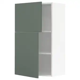 IKEA Metod nást. skříňka s policemi/2 dvířky, bílá/bodarp šedo-zelená, 60x100 cm nabídka
