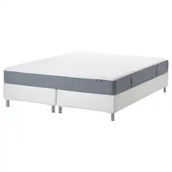 IKEA Espevär/vesteröy čalouněná postel, bílá/velmi tvrdá sv.modrá, 160x200 cm nabídka