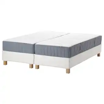 IKEA Espevär/valevåg čalouněná postel, bílá/tvrdá sv.modrá, 180x200 cm nabídka