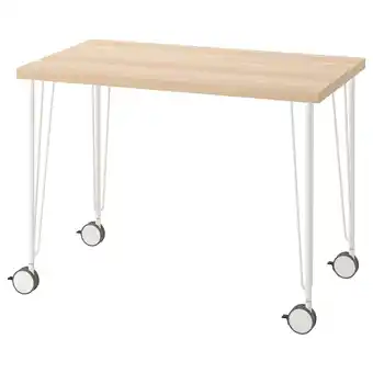 IKEA Linnmon / krille psací stůl, vz. bíle moř. dub/bílá, 100x60 cm nabídka
