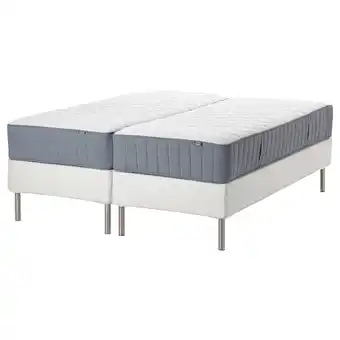 IKEA Espevär/vågstranda čalouněná postel, bílá/tvrdá sv.modrá, 180x200 cm nabídka