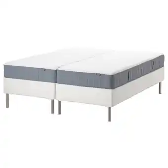 IKEA Espevär/vesteröy čalouněná postel, bílá/tvrdá sv.modrá, 180x200 cm nabídka