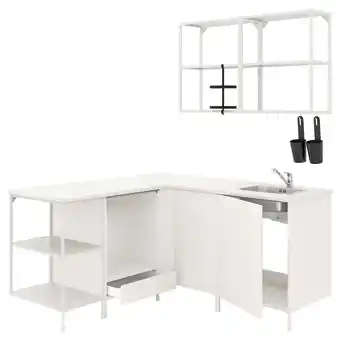 IKEA Enhet rohová kuchyně, bílá nabídka