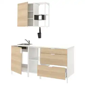 IKEA Enhet kuchyně, bílá/vzor dub, 183x63.5x222 cm nabídka
