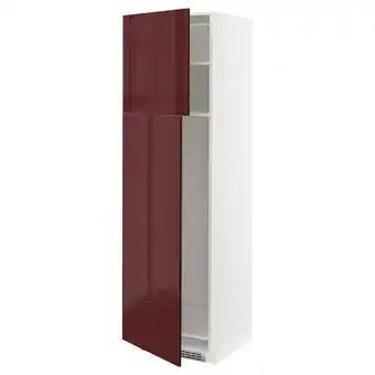 IKEA Metod vys. sk. na chlad. se 2 dvířky, bílá kallarp/lesklá tmavě červeno-hnědá, 60x60x200 cm nabídka
