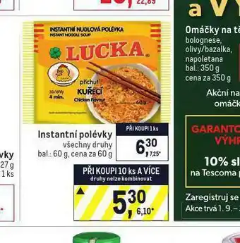 Makro Lucka instantní polévka nabídka