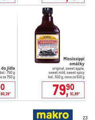 Makro Mississippi omáčky nabídka
