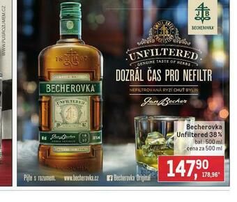 Makro Becherovka unfiltered 38% nabídka