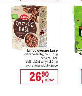 Makro Emco ovesná kaše nabídka