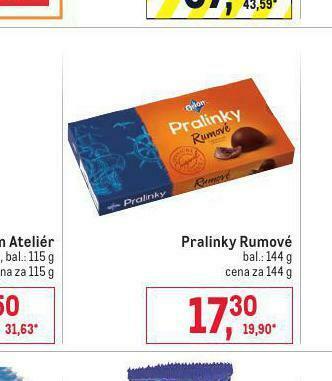 Makro Pralinky rumové nabídka