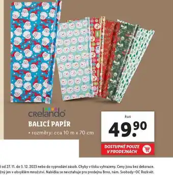 Lidl Balicí papír nabídka