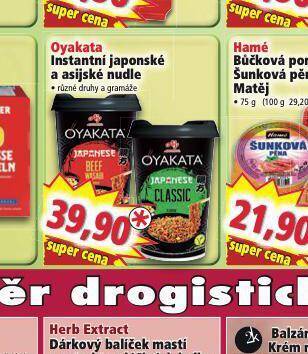 Norma Oyykata instantní japonské a asijské nudle nabídka