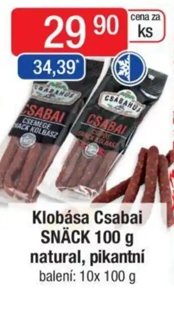 Qanto Klobása Csabai SNÄCK 100 g natural, pikantní nabídka