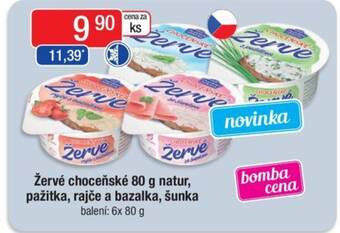 Qanto Žervé choceňské 80 g natur, pažitka, rajče a bazalka, šunka nabídka