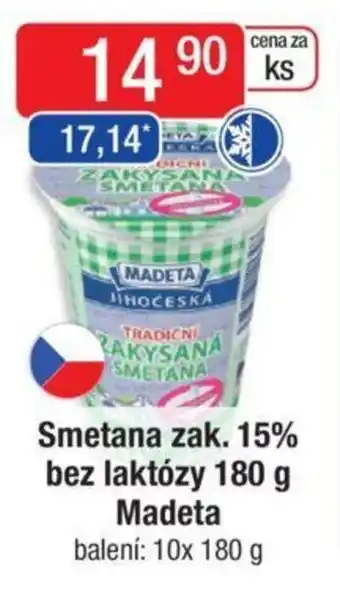 Qanto Smetana zak. 15% bez laktózy 180 g Madeta nabídka