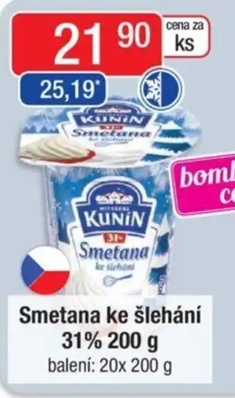 Qanto Smetana ke šlehání 31% 200 g nabídka