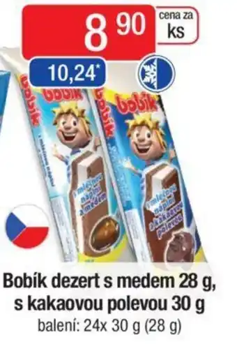 Qanto Bobík dezert s medem 28 g, s kakaovou polevou 30 g nabídka