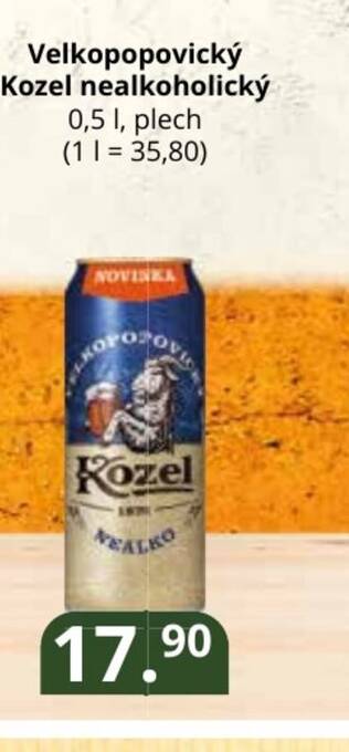 Potraviny CZ Velkopopovický Kozel nealkoholický 0.5 l. nabídka