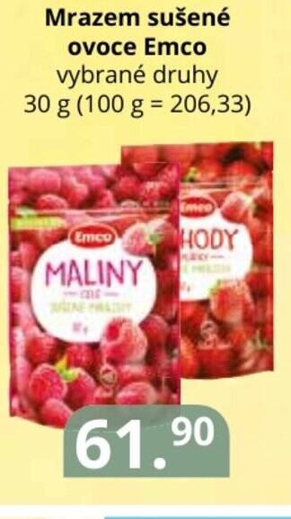 Potraviny CZ Mrazem sušené ovoce Emco 30 g nabídka