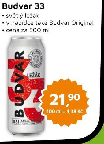 Můjobchod Budvar 33 500 ml nabídka