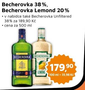 Můjobchod Becherovka 38%, Becherovka Lemond 20% 500 ml nabídka
