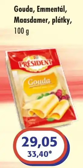 ČEPOS Gouda, Emmentál, Maasdamer, plátky nabídka