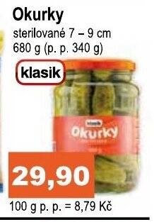 COOP DISKONT Okurky nabídka