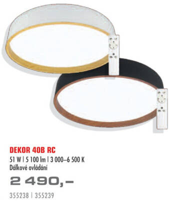 Uni Hobby DEKOR 40B RC 51 W | 5 100 lm | 3 000-6 500 K Dálkové ovládání nabídka