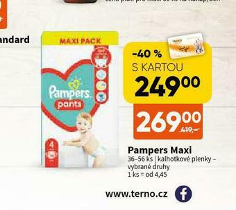 Terno Pampers dětské pleny nabídka