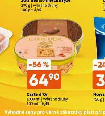 Terno Carte d´or zmrzlina nabídka