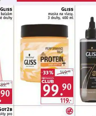 Rossmann Gliss maska na vlasy nabídka