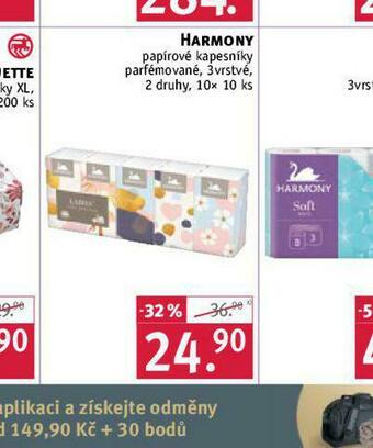 Rossmann Harmony papírové kapesníky nabídka