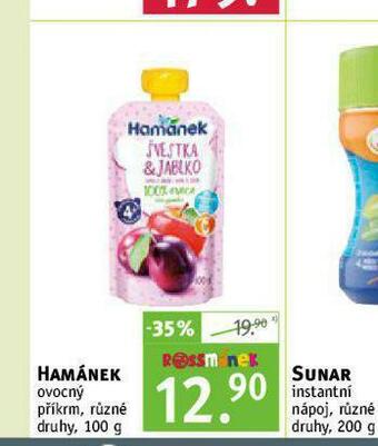 Rossmann Hamánek ovocný příkrm nabídka