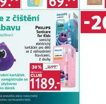 Rossmann Philips sonicare for kids sonický elektrický zubní kartáček nabídka