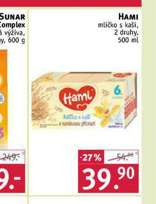 Rossmann Hami mlíčko s kaší nabídka