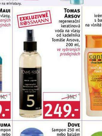 Rossmann Tomas arsov regenerační keratinová voda na vlasy nabídka
