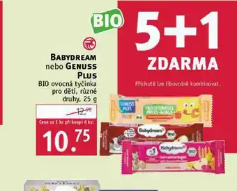 Rossmann Babydream, genuss plus tyčinky nabídka