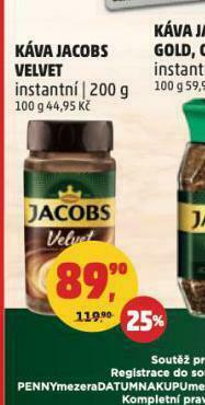 Penny Market Káva jacobs velvet instantní nabídka