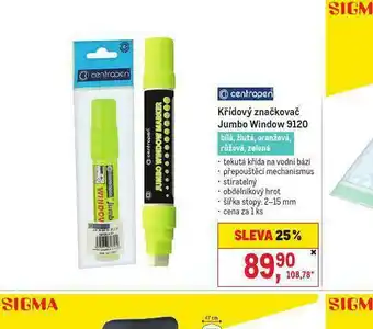 Makro Křídový značkovač jumbo window 9120 nabídka