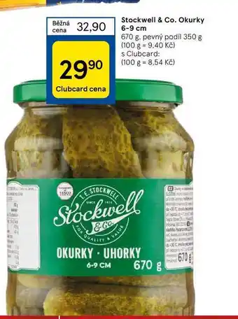 Tesco Stockwell & co. okurky 6-9 cm 670 g nabídka
