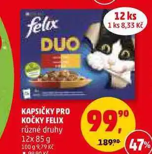 Penny Market Kapsičky pro kočky felix různé druhy, 12x 85 g nabídka